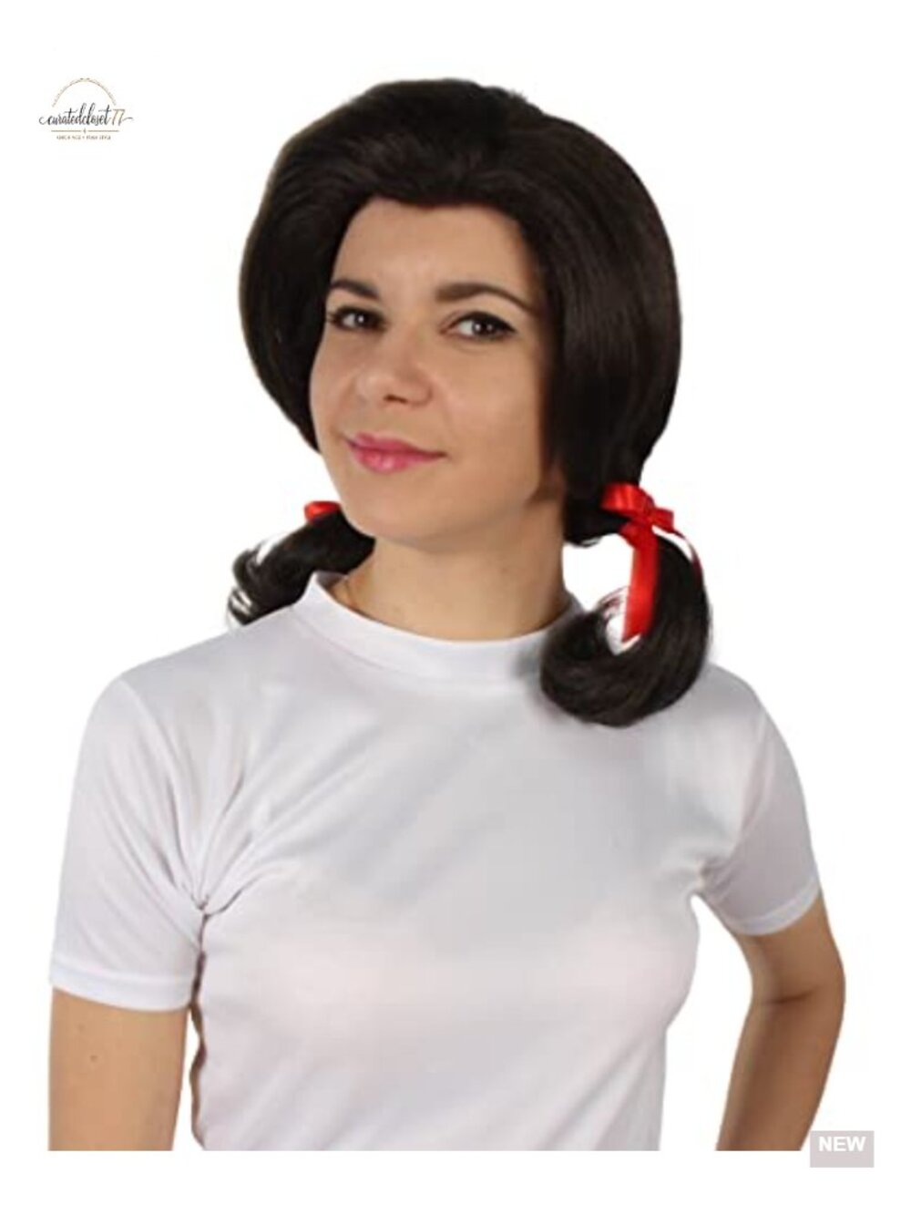 Women's Island Sitcom Pigtail Wig, Synthetic Capless, Adjustable, Halloween